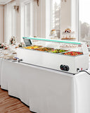 Wilprep Commercial Food Warmer for Parties Hotels Restaurants, 1200W Buffet Server & Warmer, 4pc Electric Warming Tray or Sauces, Catering with 4 Stainless Steel Chafing Dishes, Silver