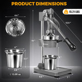 Shcazhcx Heavy Duty Cast Iron Pomegranate & Citrus Juicer, Extra Powerful Manual Hand Press, High Yield Lemon Orange Squeezer with Stainless Steel Cup, Commercial Grade Juice Press