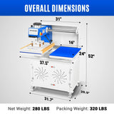 MechMaxx 16x24 Inch Commercial Pneumatic Dual Platen Heat Press