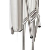 Seachrome 30" x 15" White Padded Cushion Folding Wall Mount Bench Shower Seat with Legs, ADA Compliant