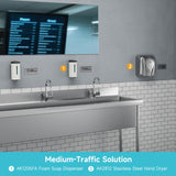 AIKE Wall Mount Automatic Foam Soap Dispenser 25 OZ Commercial Large Capacity Stainless Steel Model AK1205FA(Matte White)