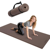 ONLYHE Yoga Mat Thick（8mm）Exercise Mat Non Slip Anti-tear,Pilates Mat for Men and Women,Workout Mats (71"x 24" ) (Light coffee + apricot)