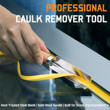 2 PCS Professional Caulk Remover Tool – Heat-Treated Caulking Tool with 90° Sharp Blade & Solid Wood Handle, Saves Time for Home Improvement, Durable Grout & Silicone Remover Tool