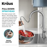 KRAUS Standart PRO 33” Drop-In/Undermount 18-Gauge Stainless Steel Single Bowl Kitchen Sink and Pull-Down Faucet in Spot-Free Stainless Steel Finish
