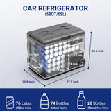 BODEGACOOLER 12 Volt Car Refrigerator,58QT(55L) Car Fridge with Wheels,RV Portable Freezer Single Zone,with APP Control