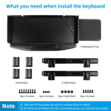 Solid Steel Under Desk Keyboard Tray Slide Out with 360° Rotating Mouse Platform,Keyboard Shelf Sliding,Under Desk Mounted Keyboard Holder,Under Desk Keyboard Drawer 28"Lx11"W