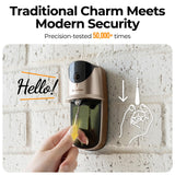 anyfree Solar Doorbell Camera Wireless Video No Subscription Local/Cloud Storage, 2K HDR Wide-Angle, AI Smart Motion Detection, 2.4/5G WiFi, 2-Way Talk, Night Vision, Compatible with Alexa, (2nd-Gen)