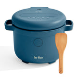 Our Place Rice Cooker | Compact Rice Cooker 3-Cup Uncooked / 6-Cup Cooked with Ceramic Nonstick Inner Pot | Fuzzy Logic Multi-Cooker for White & Brown Rice, Oatmeal & Grains | Delay Timer & Auto Keep Warm | Blue Salt