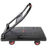 330 lb Folding Platform Truck Cart with 4" Silent TPR Wheels, Heavy Duty Flatbed Push Cart Dolly