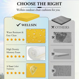 Wellsin Outdoor Chair Cushions for Patio Furniture, 3-Year Color Fastness Patio Chair Cushions Set of 4