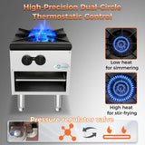 COOLCHEF 18 Inch 80,000 BTU Hot Plate, Heavy Duty Burner, Stainless Steel Commercial Gas Stove, NG/LP Convertible, ETL Certified
