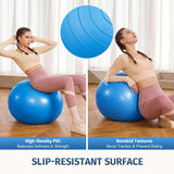 ZELUS Balance Ball Trainer with Resistance Bands and Foot Pump, Inflatable Yoga Ball for Home Gym Workouts, 23 Inch Exercise Half Ball for Balance Training Core Strength Fitness More, 330lb Cap
