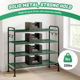 4 Tier Shoe Rack, Shoe Storage Organizer, Metal Shelf for Entryway, Closet