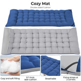 Yaheetech Folding Camping Cot Portable Outdoor Bed for Adults w/Mat & Storage Bag & Carry Bag, Heavy Duty Cots for Outdoor Travel & Office/Home Nap Gray Cot/Blue Pad