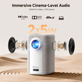 [Short Throw/1200ANSI/Built in Apps] 4K Outdoor Projector with WiFi and Bluetooth, Auto Focus Projector with Dual-Mode Stand, Smart Portable Proyector with Netflix/YouTube/PrimeVideo & Dolby
