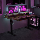 Adjustable Height Standing Desk with 4 Drawers,63 x 30 inches Electric Sit Stand Home Office Desk with Two Tiers