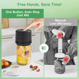 SelePow VP06+ Mason Jar Vacuum Sealer, Electric Vacuum Sealer for Jars with Wide and Regular Mouth Mason Lids, Cordless Handheld Jar Vaccum Sealer for Food Storage, Ideal Present for Mom, Wife, Black