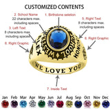 Oseew Men Class Ring Specially Designed for College Graduates (Yellow Gold)