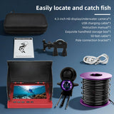 Underwater Fishing Camera with 4.3" HD IPS Screen, 220° Wide-Angle View, 50ft Waterproof Cable – Ideal for Ice, Lake, Boat and Kayak Fishing