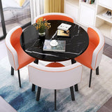 Round Dining Table Set for 4 with Chairs, Office Conference Reception Coffee Negotiation Table and Chairs Set