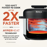 Ninja HyperHeat 9-in-1 Electric Pressure Cooker | 6.5 Qt Multi Cooker with Sear/Sauté, Slow Cooker, Rice Cooker, Sous Vide | 1200W | Fast Cooking, PFAS-Free Pot | White | PC201WH