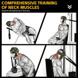 Fitness Neck Head Harness Trainer, Adjustable Chin Strap and Head Harness Strength with 30 Lb Resistance Bands, Neoprene Neck Exerciser for Weight Lifting, Home and Gym Use, Green