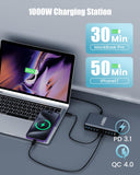 1000W USB C Charger Block,10-Port USB C GaN Multiple Port Charging Station