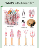 Gardening Tools 9 Piece and 10 Piece Heavy Duty Gardening Tool Set with Flower Organizer