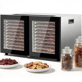 OSTBA Dual Zone Food Dehydrator, 20 Stainless Steel Trays, 1300W Dual Layer Food Dryer, 180℉ Adjustable Temp, 48H Digital Timer, 10 Presets for Jerky, Meat, Fruit, Herbs