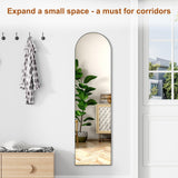 ZHUNFA Full Length Mirror,58" x16,3 in 1Full Length Mirror can Wall Mounted,Standing or Leaning,Full Body Mirrors with Aluminum Alloy Frame,Home Black