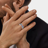 Oseew 2027 Men Customized Graduation Class Ring High School (White Gold)