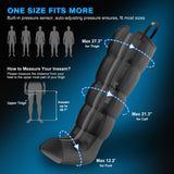 belhope Leg Massager for Circulation and Pain Relief,Full Leg Massage 5-Zone for Varicose Veins, 3 Timers,12 Intensity,6 Modes,Air Compression Boots Recovery Calf Thigh Foot Massage for Athletes,Black