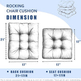 1 Pack Patio Chair Cushion, Rocking Chair Cushion Overstuffed Seat Back Cushion Pad for Outdoor Indoor