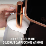 Zulay Kitchen Magia Automatic Espresso Machine – Clasica, Black Copper – Super Automatic Coffee Maker with Built-in Grinder, Steam Wand, Self-Cleaning, Touch Panel, for Bean & Ground Coffee