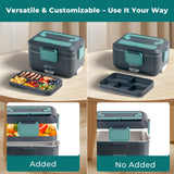 Annie & Mia Design Electric Lunch Box for Adults, 100w 3.5L 2-Layer Portable Food Warmer, Dual Mode 2.5L + 1L Heated Lunch Box for Adults, Home/Car/Office/Truck Use, Lonchera Eléctrica Portátil