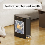 Small Bathroom Trash Can with Lid Soft Close, Step Pedal