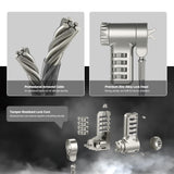 AboveTEK 3-in-1 Universal Laptop Cable Lock - Professional Laptop Security Combination Lock Compatible with K-Slot, Nano & Wedge Slot - Resettable 4-Digit Steel Locking Cable with 360° Rotating Head