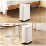 SYNCVIBE Bathroom Trash Can with Soft-Close Lid 3.5 Gallon Stainless Steel Garbage Can with Removable Inner Bucket Slim Trash Bins for Bedroom