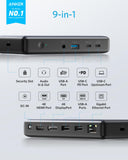 USB C Docking Station, PowerExpand 9-in-1 USB-C PD Dock, 60W Charging for Laptop