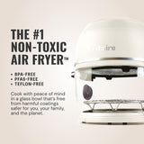 Non Toxic Air Fryer™ 9-in-1 Functions - Glass AirFryer 5 Quart w/ 360 Visibility, Self-Cleaning, 400F Vortex Air Fryer for Even Cooking, BPA-Free Teflon Free, Rotisserie, Roast, Bake, Sage