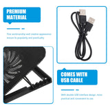 Black Plastic Laptop Cooling Pad Stand with Fan and USB Interface