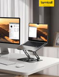 Adjustable Laptop Stand for Desk - 360 Rotating Base Ergonomic Computer Stand