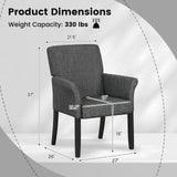 GIANTEX Office Waiting Room Chairs, Fabric Executive Guest Chair, Upholstered Reception Chair with Padded Arms, Backrest, Wood Legs, Guest Chairs for Meeting Room, Conference Room Chairs