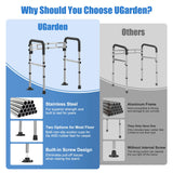 UGarden Upgraded Toilet Safety Rails 380LBS, Stainless Steel Toilet Rail Frame, Adjustable Stand Alone Toilet Support with Non-Slip Grips & Suction Cups,Tool-Free Assembly, Fits for Elderly/Disabled