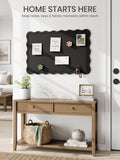 Fluxynara Scalloped Felt Bulletin Board, 35.4"x23.6", Black