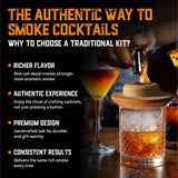 Whiskey Cocktail Smoker Kit with Torch, Old Fashioned Syrup & 8 Flavors Wood Chips - Premium USA Oak Smoker - Old Fashioned Smoker Kit - Bourbon Gifts for Men (with Butane)