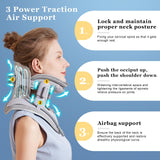 Cervical Neck Traction Device, Adjustable Cervical Traction Device with 3 Power Traction, 8 Airbag Support for Neck Pain Relief Neck Stretcher Air Pump Neck Brace