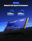 OSCOO 2TB M.2 2242 NVMe SSD PCIe Gen4 x4, Up to 4800MB/s, 3D NAND Internal SSD with Graphene Cooling, for Laptop, Ultrabook, Lenovo ThinkPad, Dell Latitude, Intel NUC, Mini PC,Embedded Systems