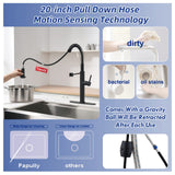 Fapully Black Kitchen Faucet with Pull Down Sprayer,Touchless Motion Sensor Single Handle Faucet for Kitchen Sink