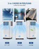 Feelfunn 10,000 BTU Portable Air Conditioners - Cools 450 Sq.Ft, 3-in-1 Portable AC with Remote Control/Sleep Mode/24H Timer, AC Unit for Bedroom, Dorms, Apartment, Window Kit Included
